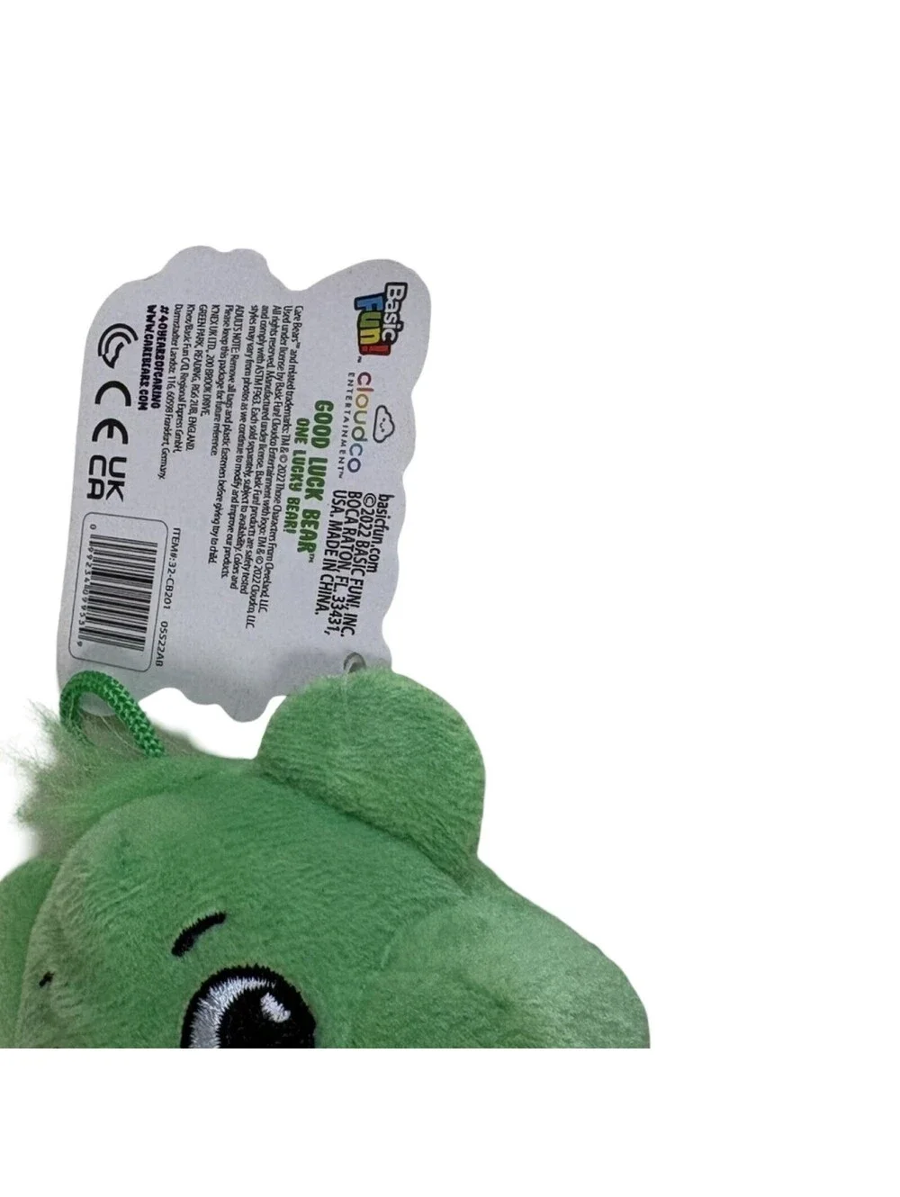 Care Bears 2022 Good Luck Bear Plush 7” Green Bear Shamrock St Patrick's Day